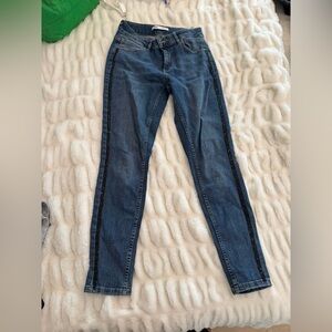 Zara Blue Skinny Jeans with Black Trim